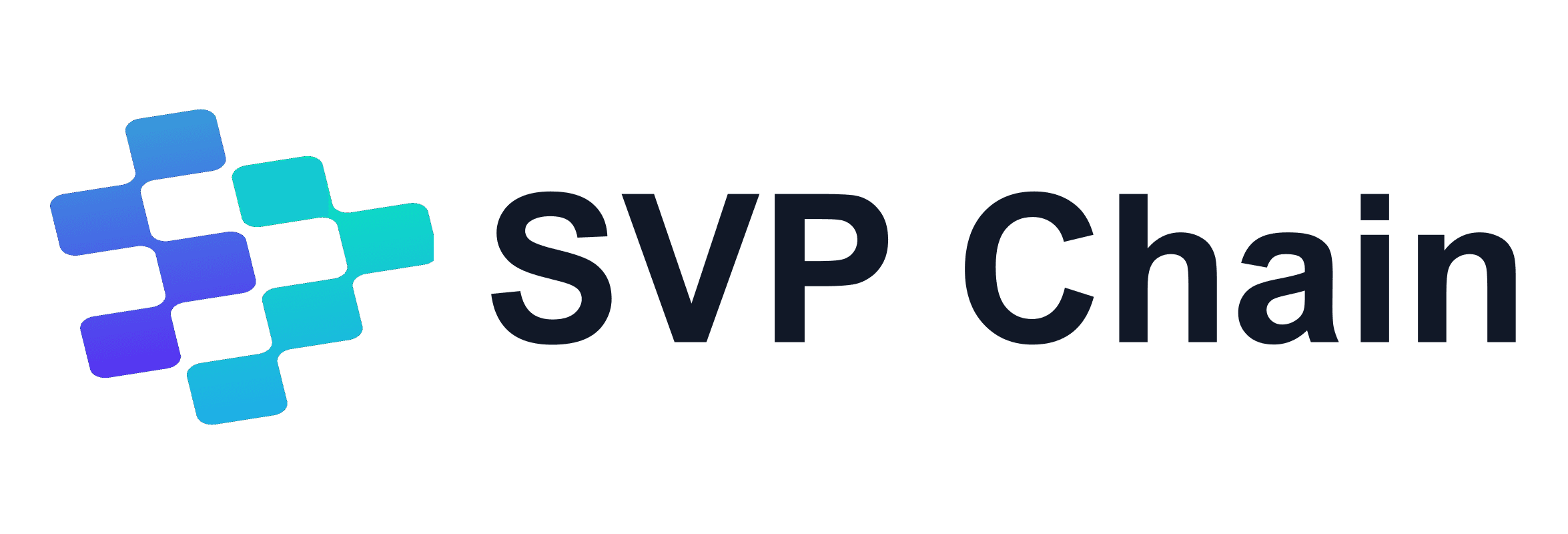 Full-color horizontal SVP Chain logo on white background