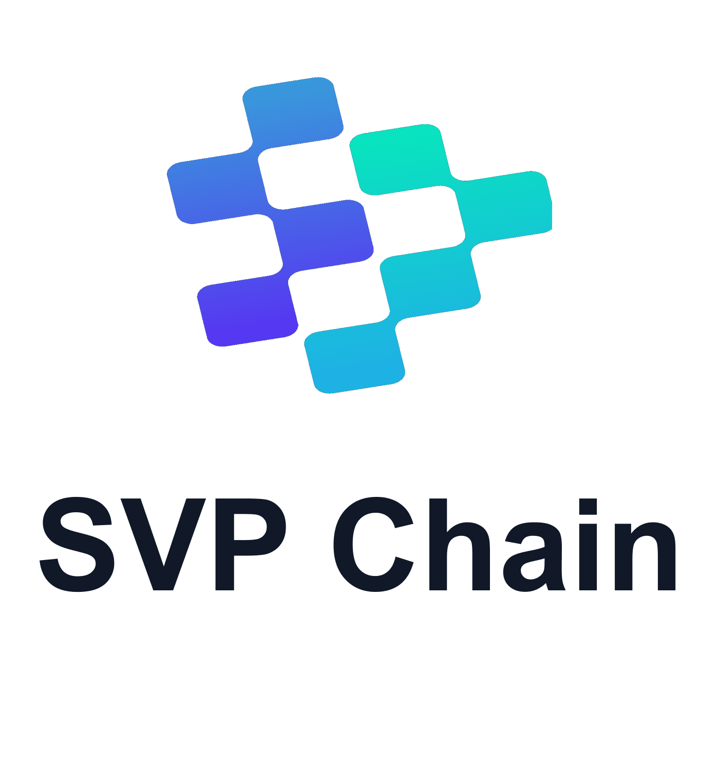 Full-color vertical SVP Chain logo on white background